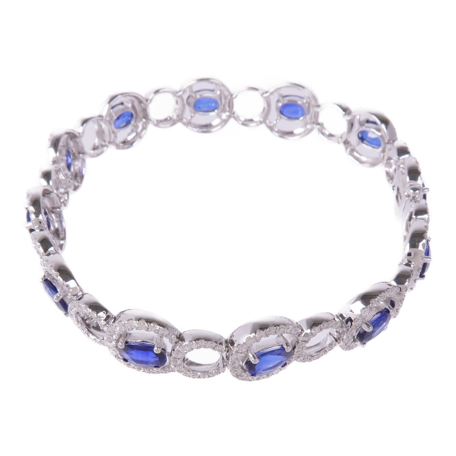 JEWELRY Sapphire Diamond Bracelet 18K White Gold