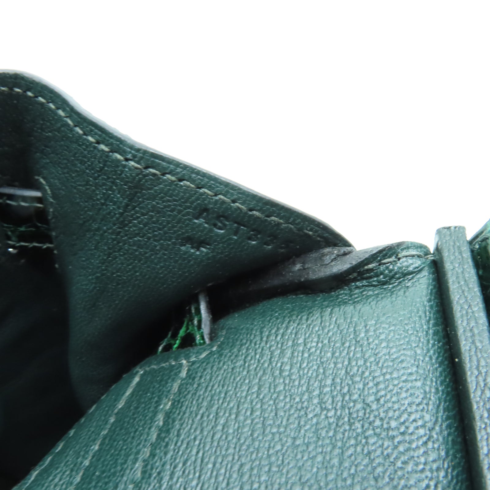 HERMES 【清倉大減價】鱷魚皮革Birkin 30金扣手挽袋綠色