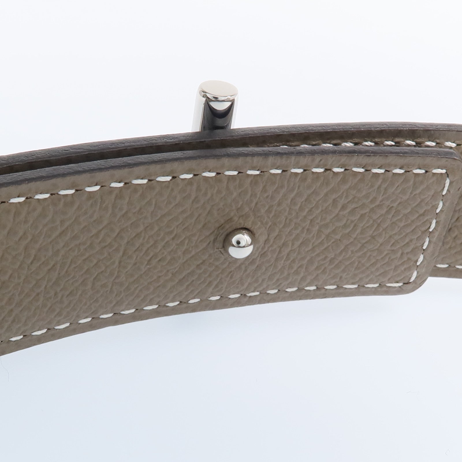 HERMES Epsom/Swift皮革Lagune Belt(70cm)銀扣皮帶Black/Etoupe