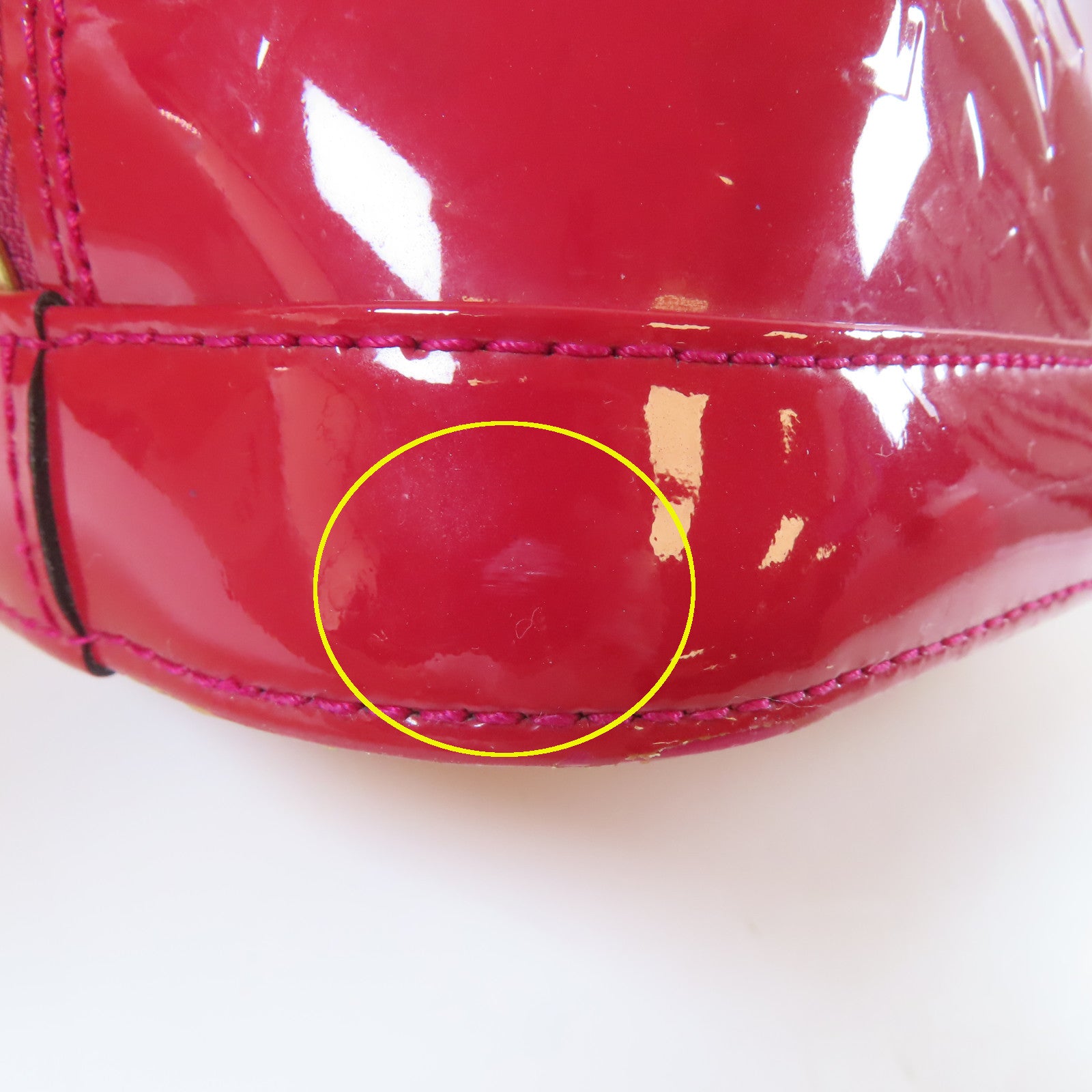 LOUIS VUITTON Vernis Alma BB金扣手挽肩背兩用袋紅色
