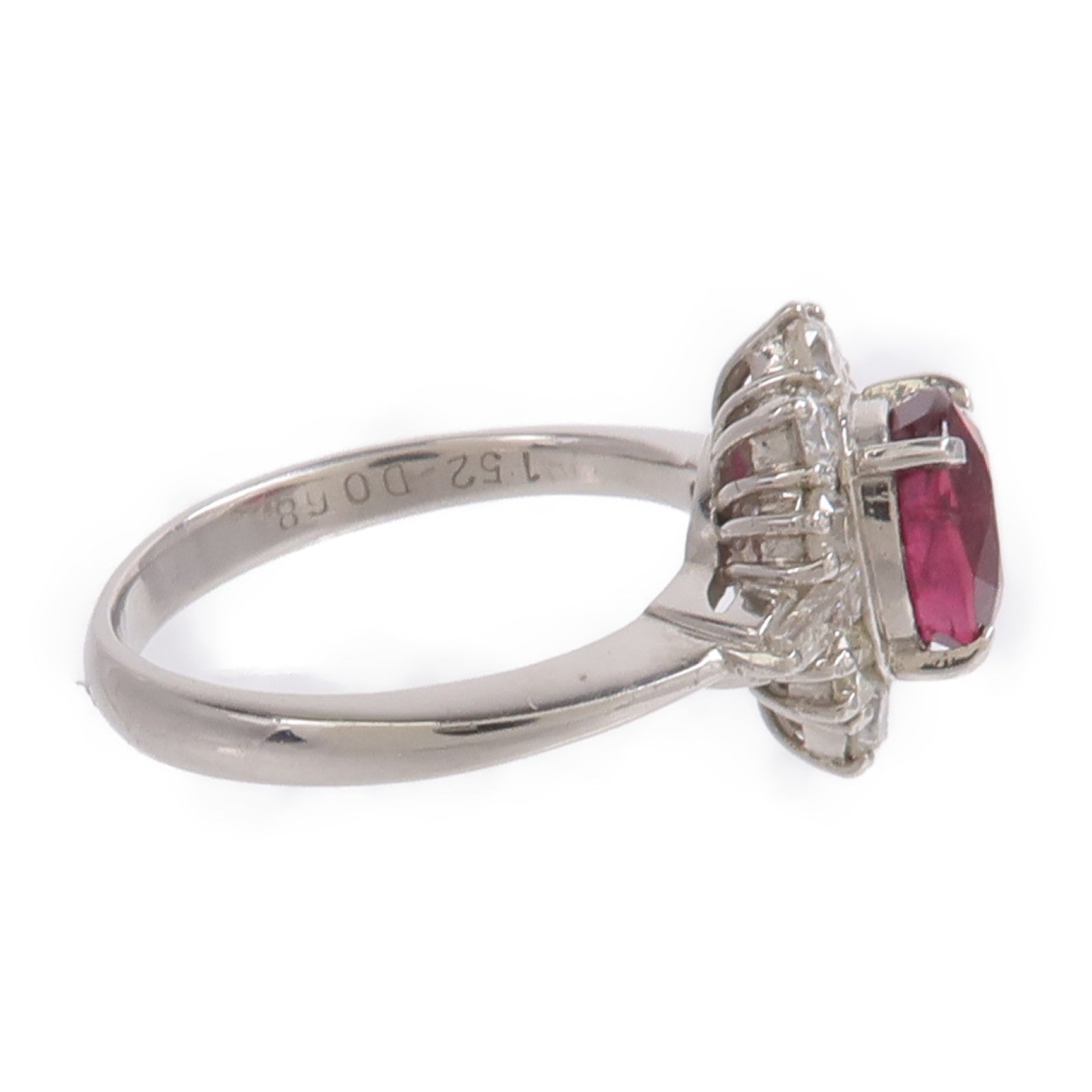JEWELRY PT900鉑金Ruby Diamond Ring紅寶石/鑽石戒指
