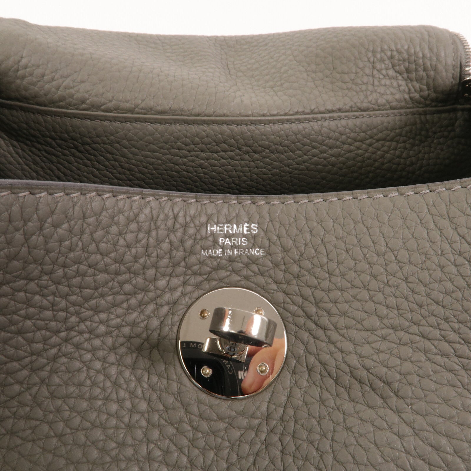 HERMES Clemence皮革Lindy 26手挽肩背兩用袋Gris Meyer