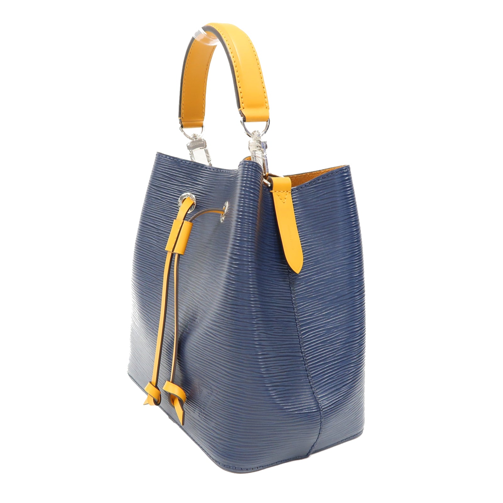 LOUIS VUITTON Epi Neo Noe BB銀扣手挽肩背兩用袋藍色/黃色