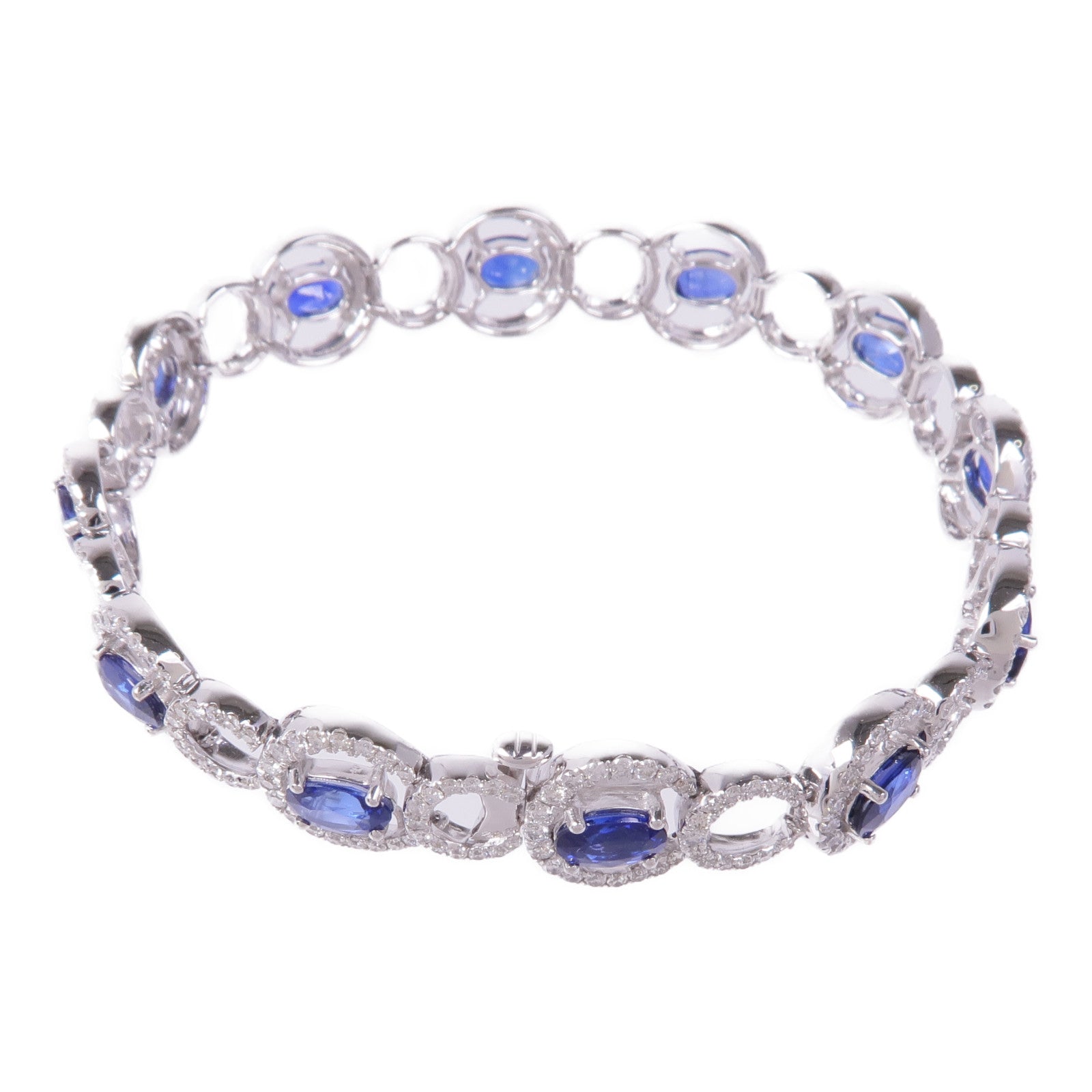 JEWELRY Sapphire Diamond Bracelet 18K White Gold