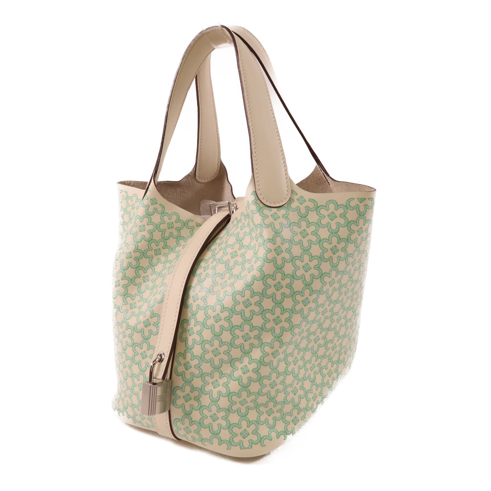 HERMES Swift皮革Lucky Daisy Picotin PM銀扣手挽袋Nata