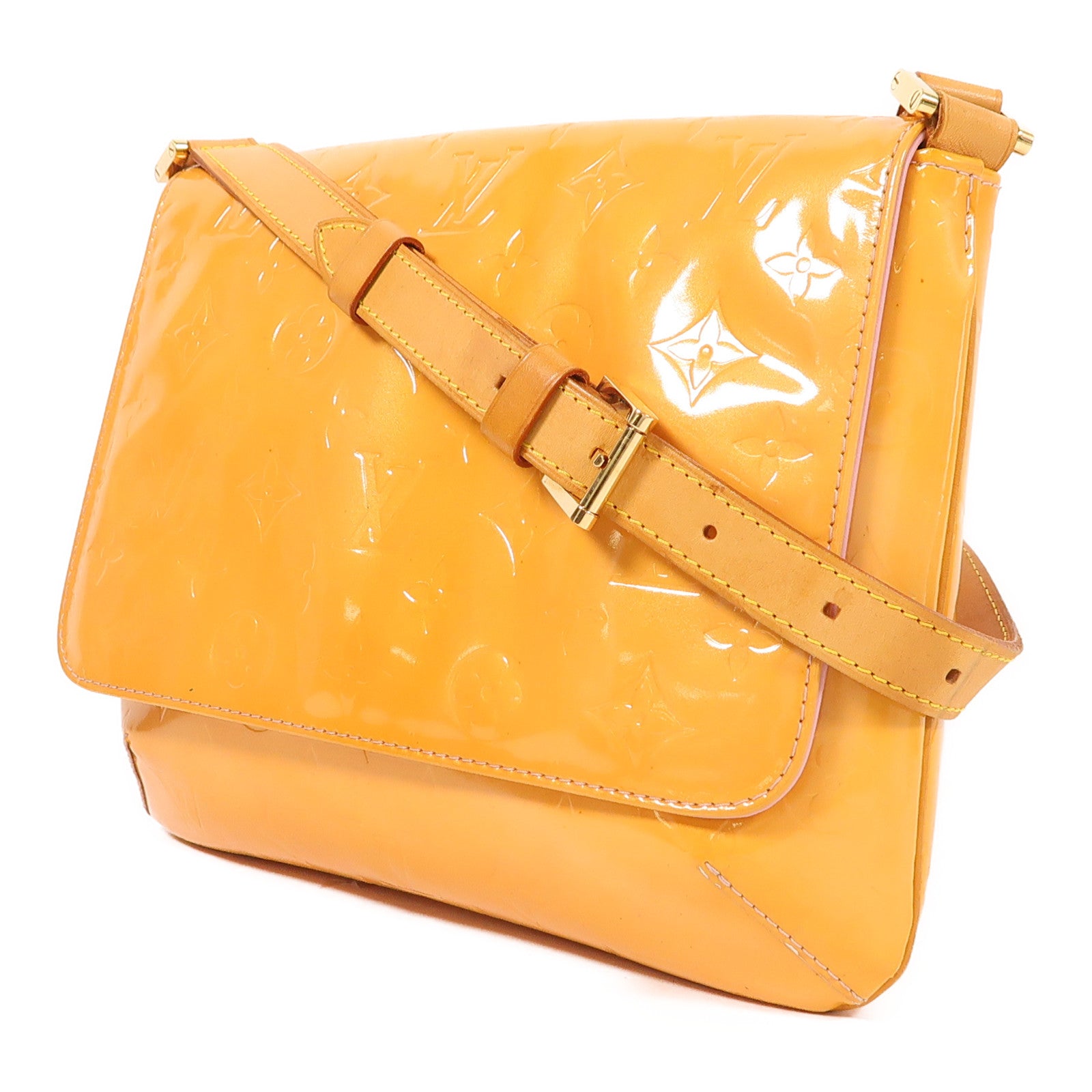 LOUIS VUITTON LV GHW Thompson Street Shoulder Bag M91124 Monogram Vernis Yellow
