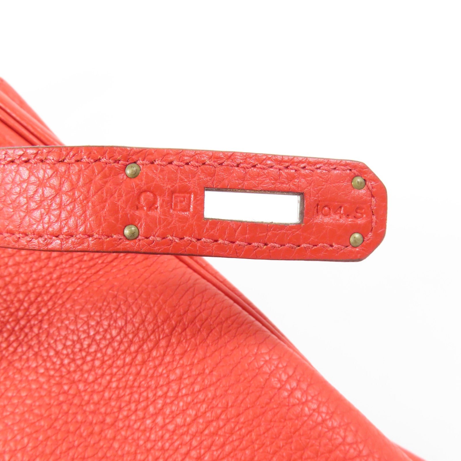HERMES Clemence皮革Kelly 32銀扣手挽肩背兩用袋Rouge Casaque