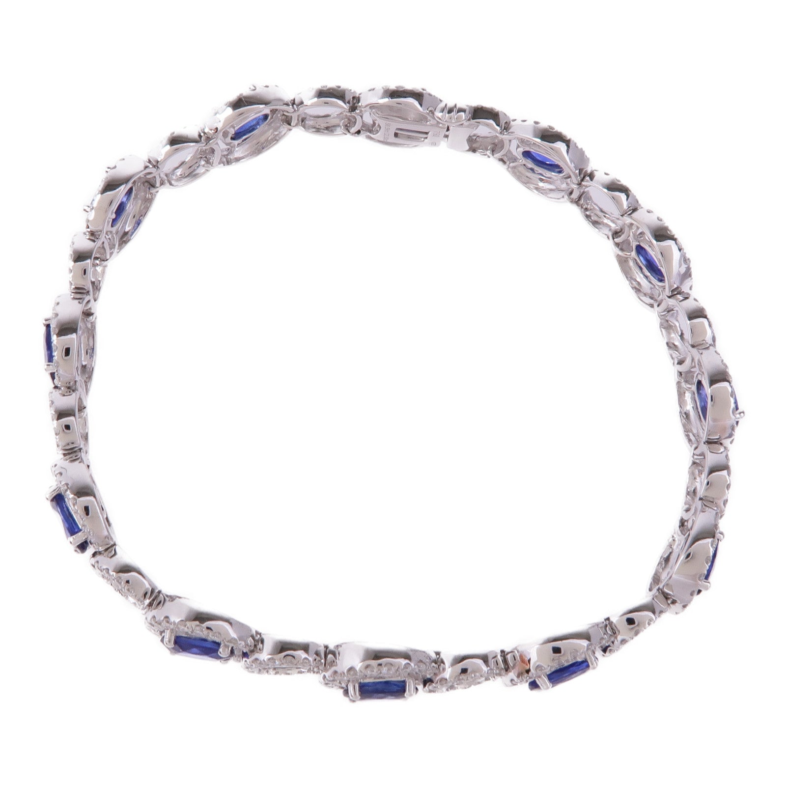 JEWELRY Sapphire Diamond Bracelet 18K White Gold