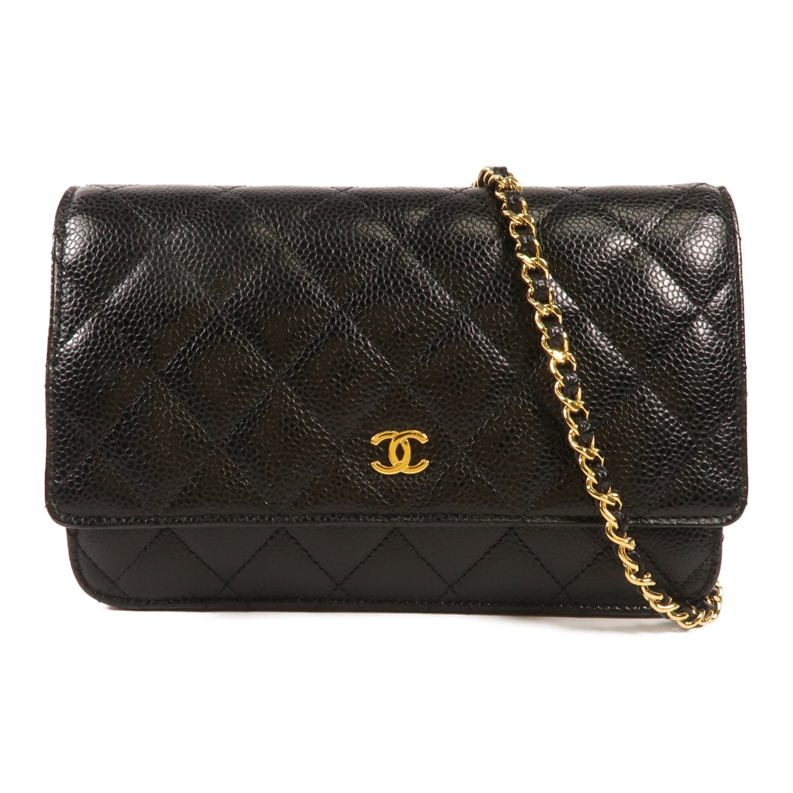 CHANEL 牛皮皮革WOC Wallet On Chain金扣鏈帶肩背袋