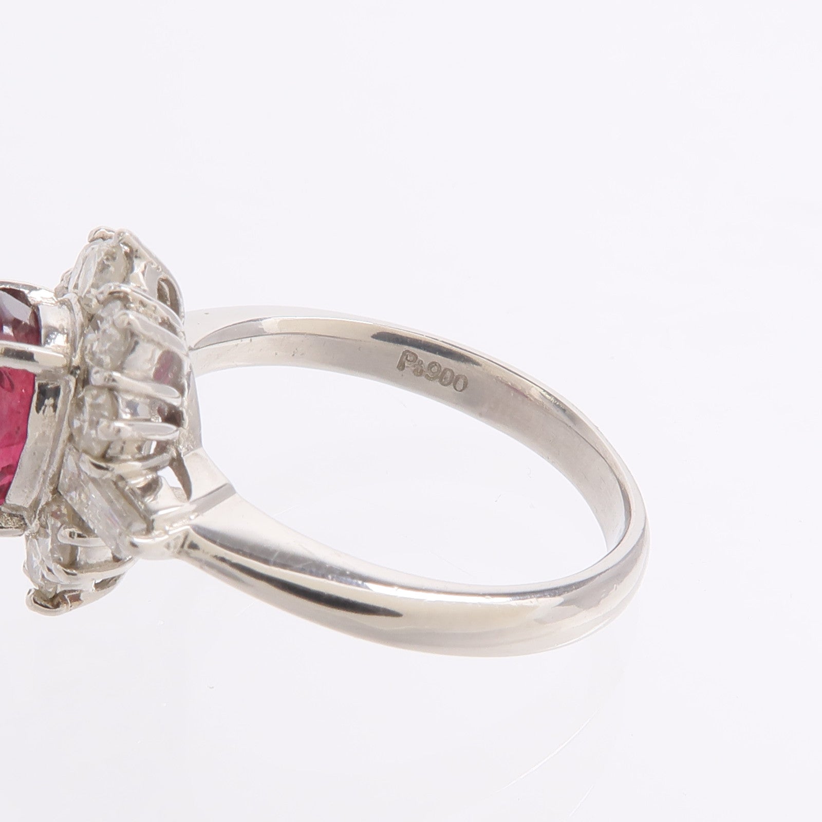 JEWELRY PT900鉑金Ruby Diamond Ring紅寶石/鑽石戒指
