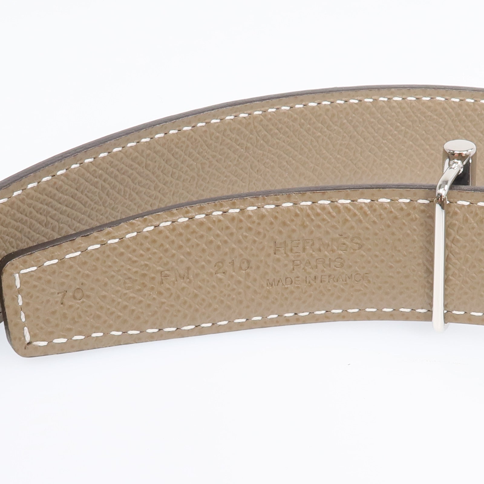 HERMES Epsom/Swift皮革Lagune Belt(70cm)銀扣皮帶Black/Etoupe