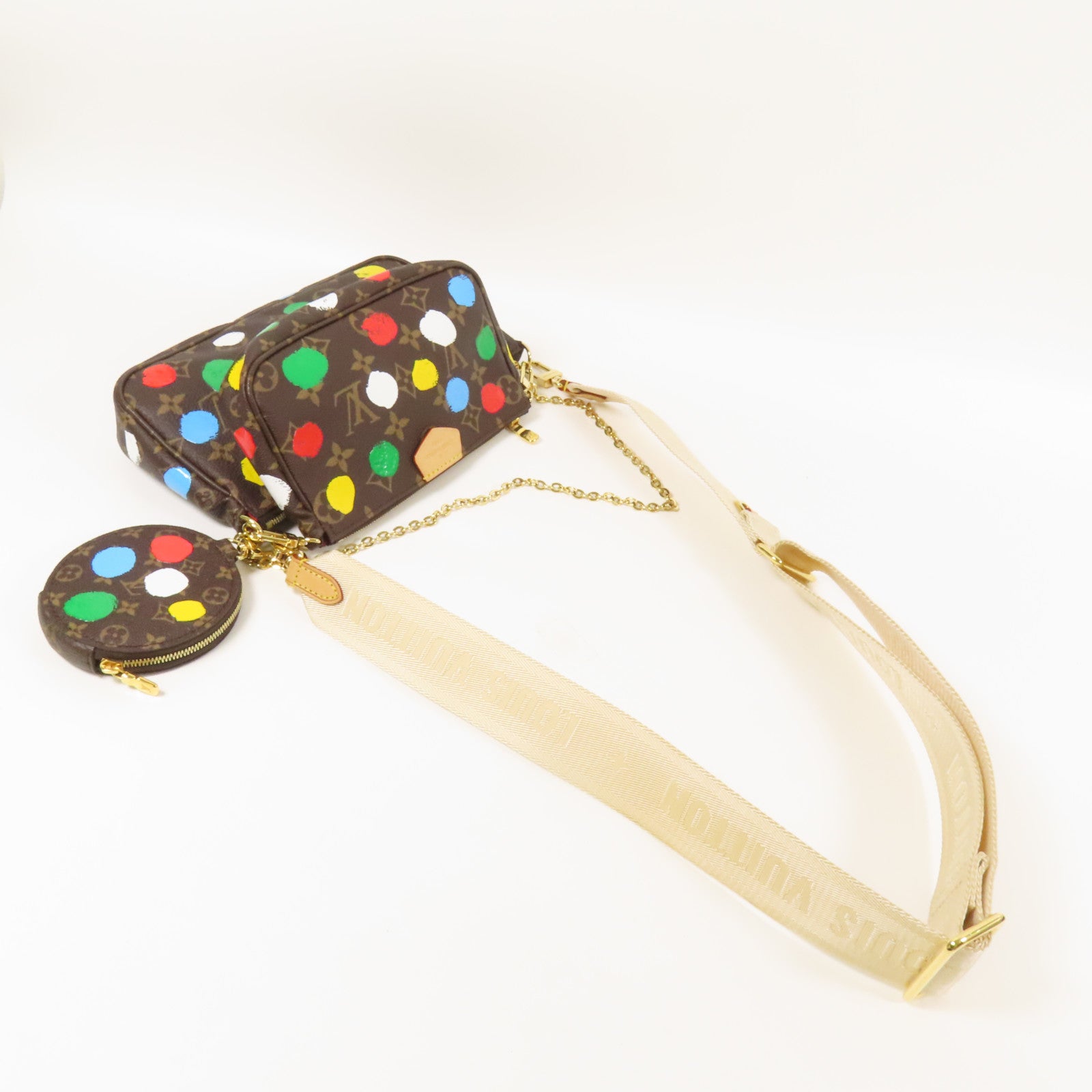 LOUIS VUITTON Monogram LV X YK Pochette金扣手挽肩背兩用袋