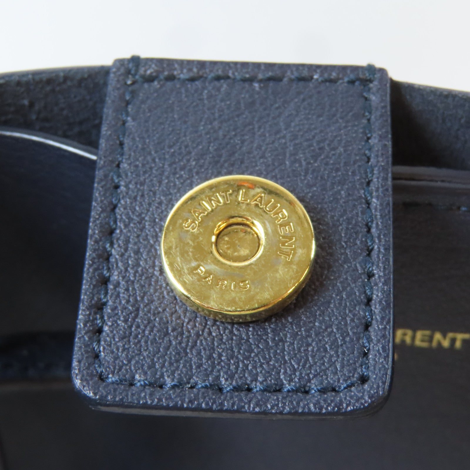 YVES SAINT LAURENT 牛皮皮革Tote Bag金扣肩背袋黑色
