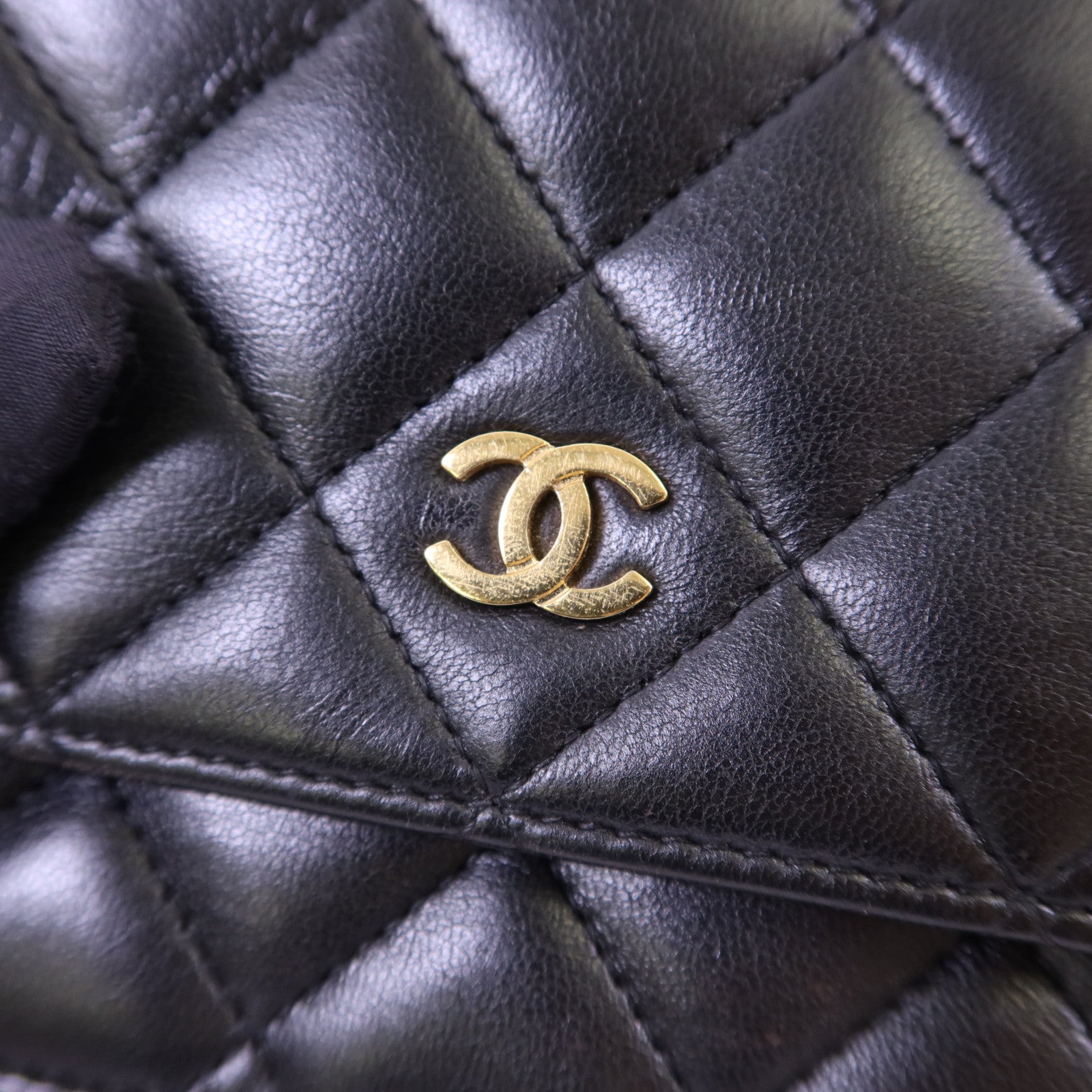 CHANEL 羊皮皮革WOC Wallet On Chain金扣鏈帶肩背袋