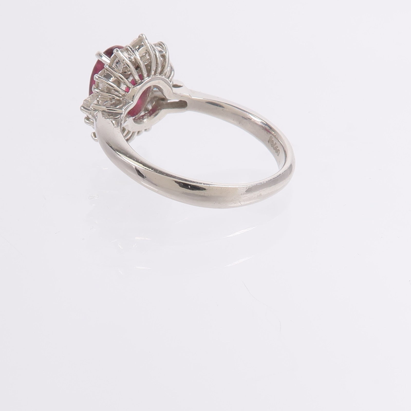 JEWELRY PT900鉑金Ruby Diamond Ring紅寶石/鑽石戒指