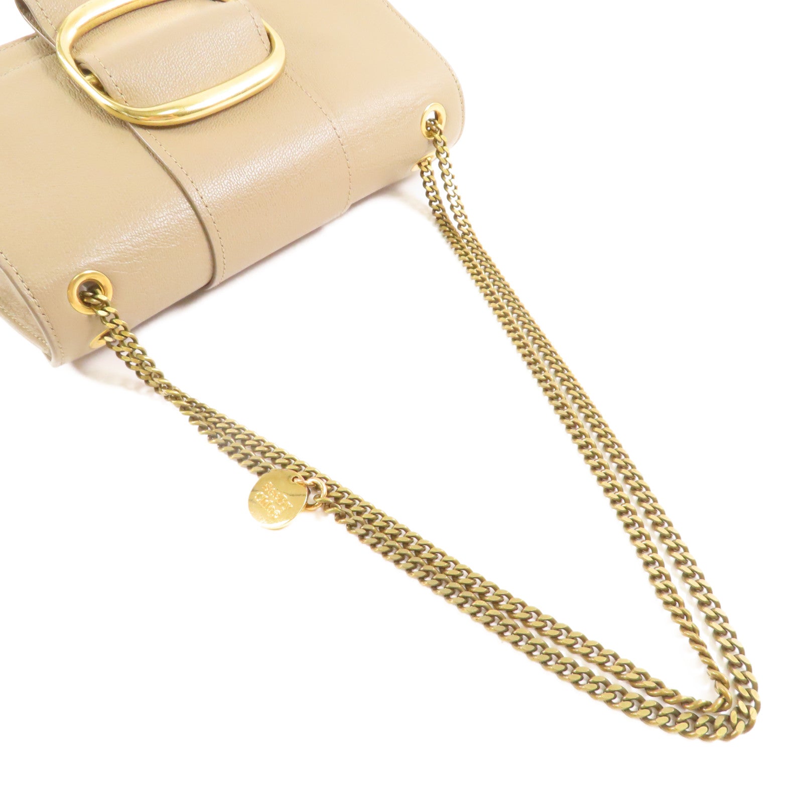 Chloe 牛皮皮革Shoulder Bag金扣鏈帶肩背袋