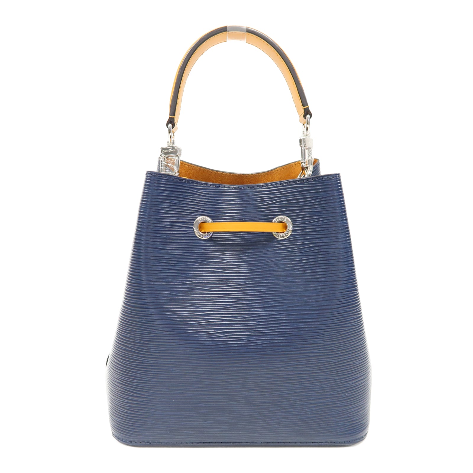 LOUIS VUITTON Epi Neo Noe BB銀扣手挽肩背兩用袋藍色/黃色