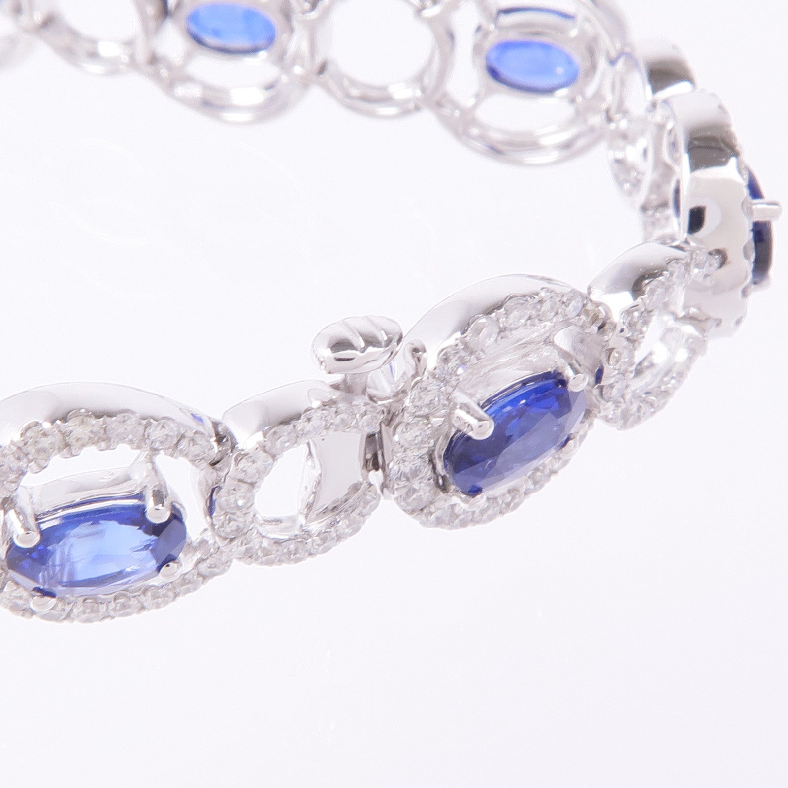 JEWELRY Sapphire Diamond Bracelet 18K White Gold