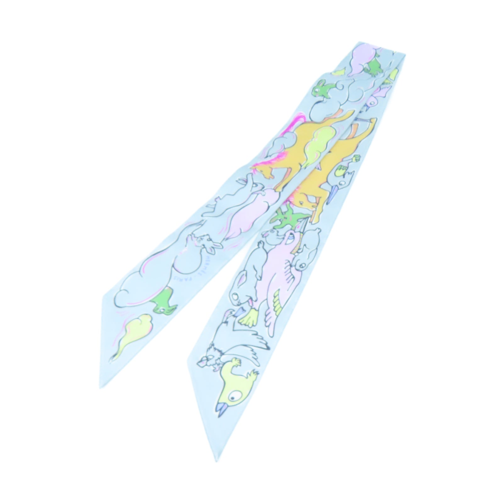 HERMES 【激減優惠】絲質Twilly Scarf絲巾藍色