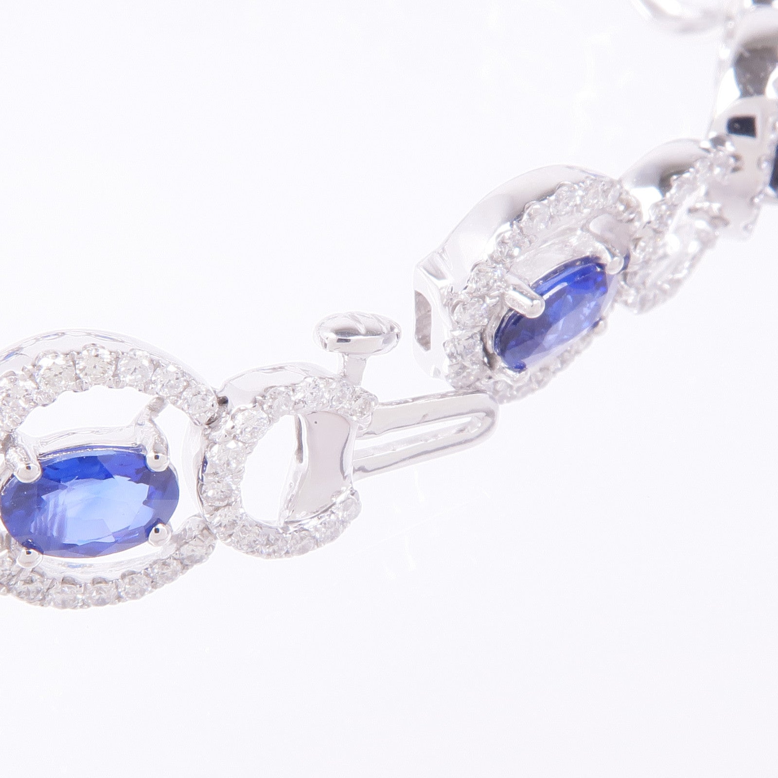 JEWELRY Sapphire Diamond Bracelet 18K White Gold
