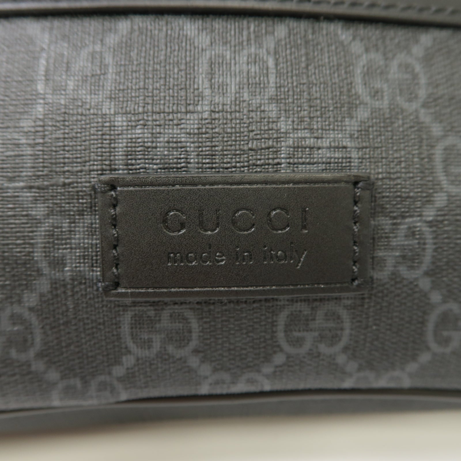 GUCCI 塗層帆布GG Waist Bag銀扣腰包黑色