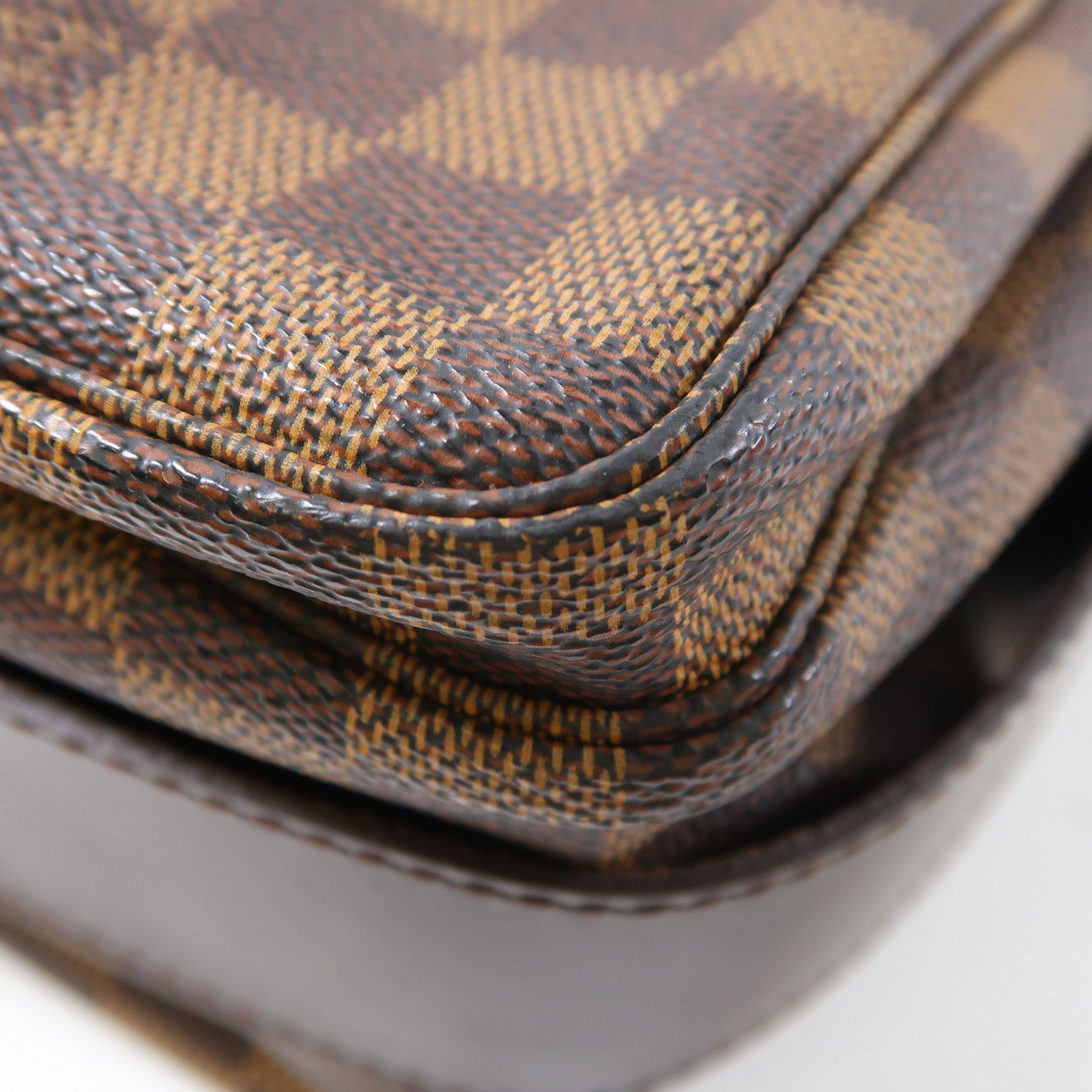 LOUIS VUITTON Damier Naviglio金扣肩背袋啡色