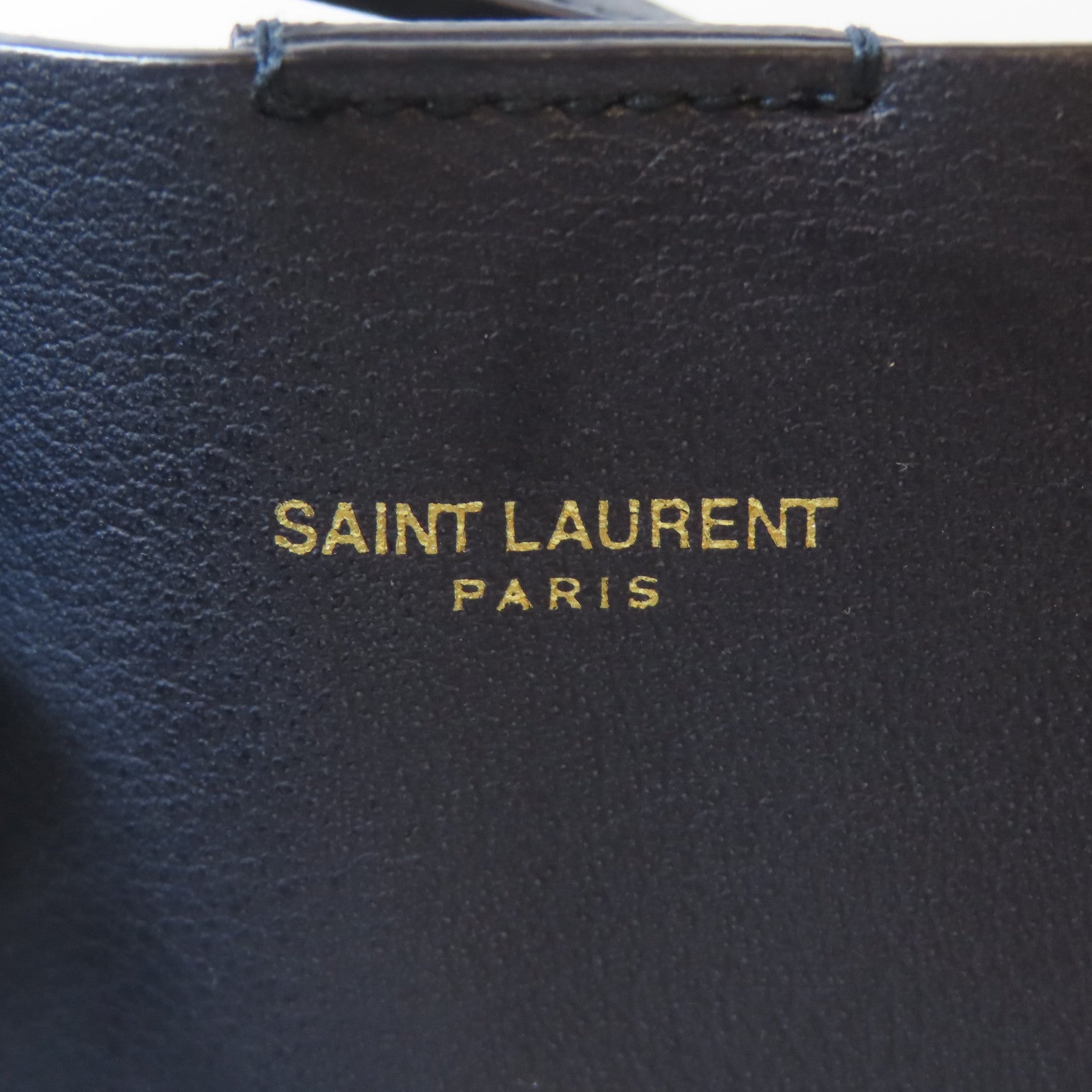 YVES SAINT LAURENT 牛皮皮革Tote Bag金扣肩背袋黑色