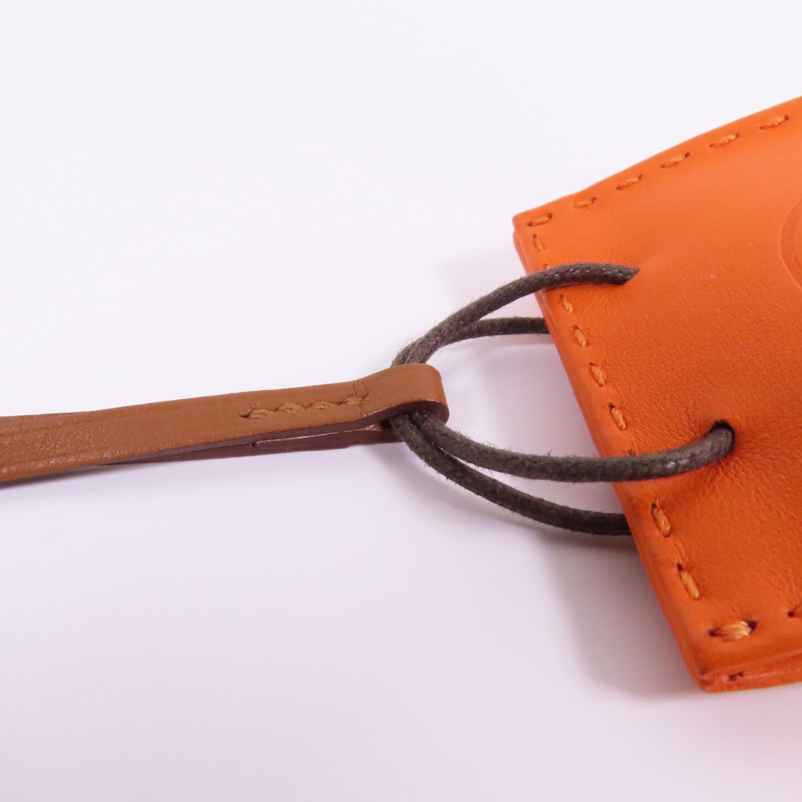 HERMES Swift皮革Shopping Bag Charm掛飾93 Orange經典橘