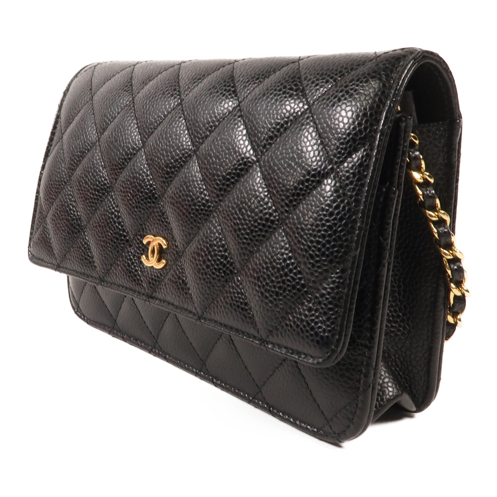 CHANEL 牛皮皮革WOC Wallet On Chain金扣鏈帶肩背袋