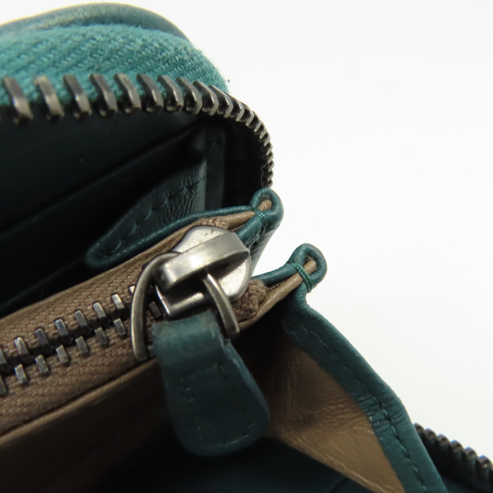 BOTTEGA VENETA 織紋皮革Zipper Long Wallet拉鏈長錢包綠色