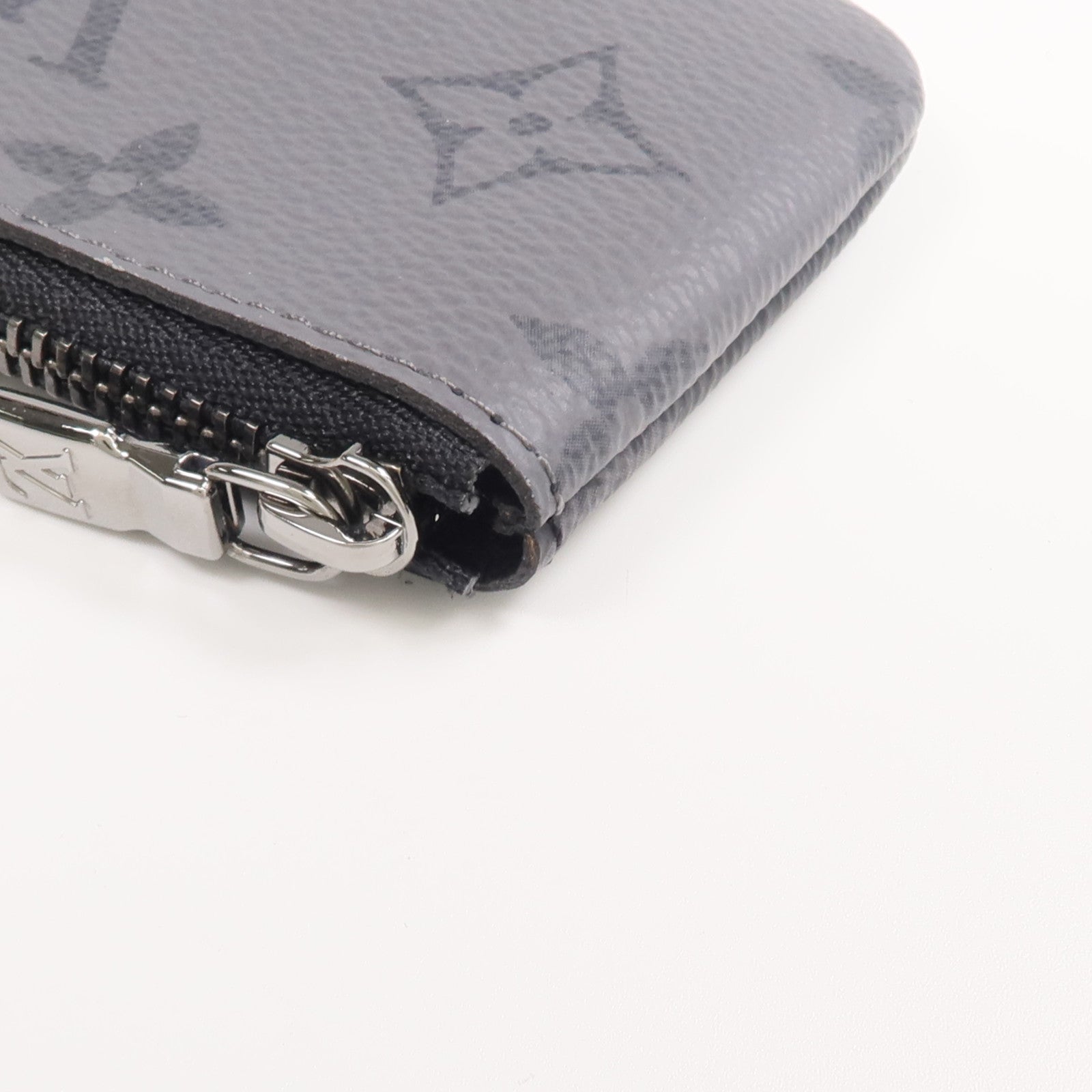 LOUIS VUITTON Monogram Eclipse Reverse Key Pouch銀扣零錢包