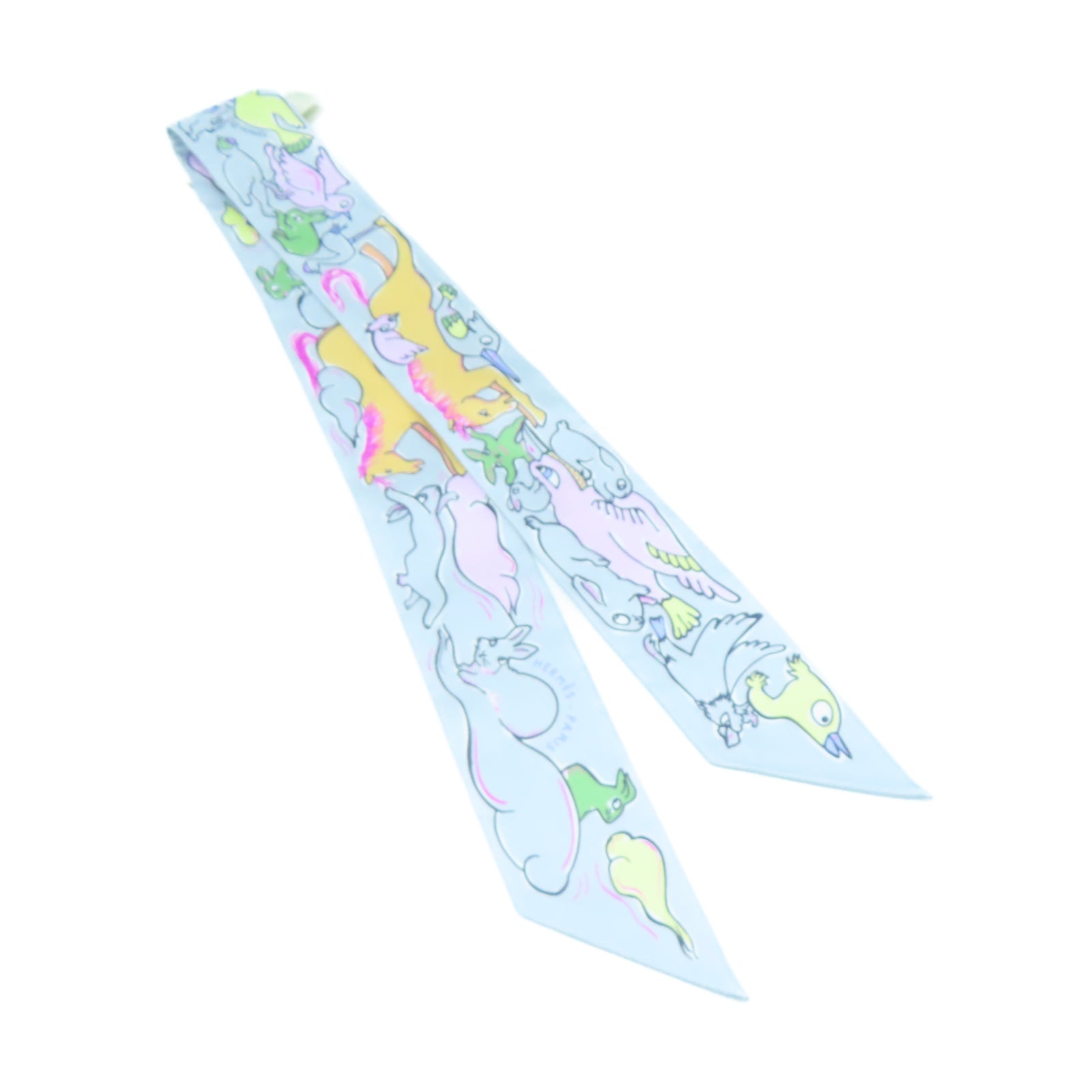 HERMES 【激減優惠】絲質Twilly Scarf絲巾藍色