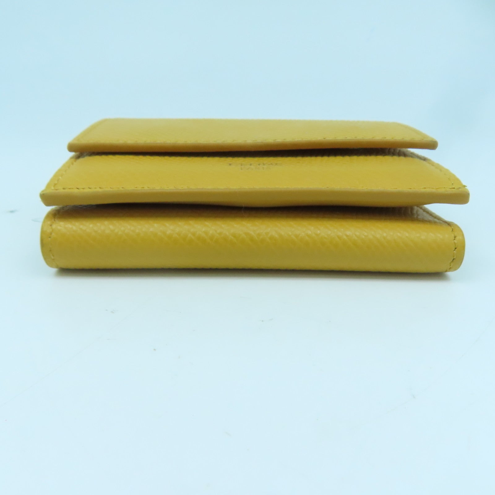 CELINE 【激減優惠】牛皮皮革Small Fold Wallet金扣錢包黃色