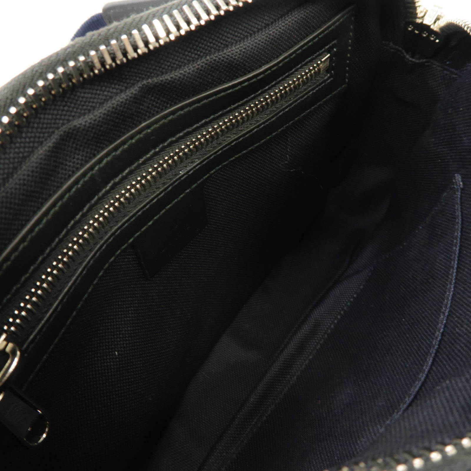 GUCCI 塗層帆布GG Waist Bag銀扣腰包黑色