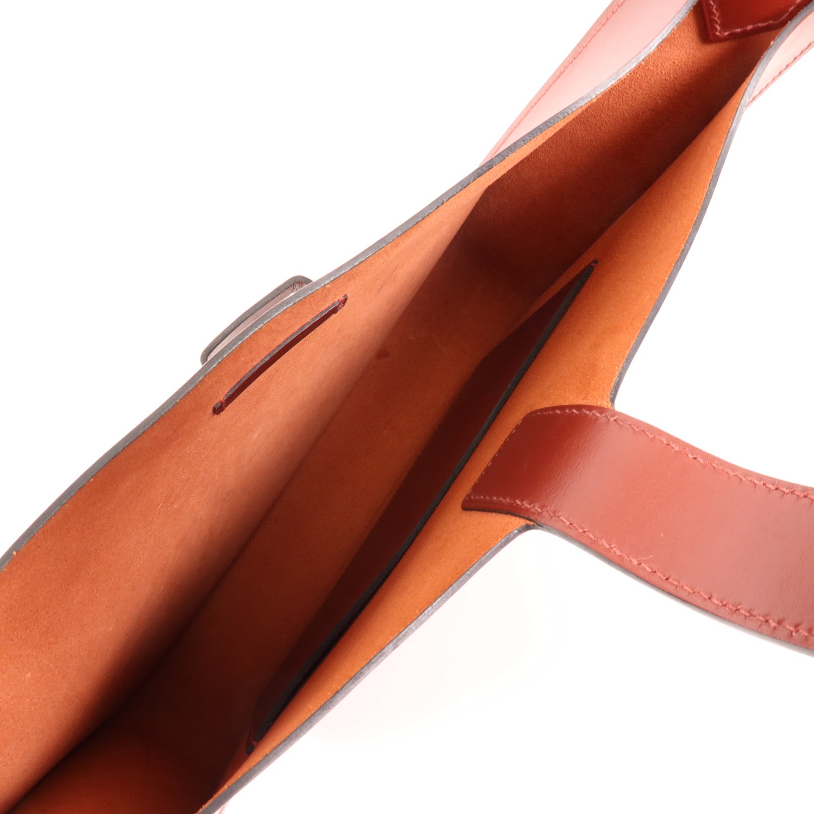 HERMES Vache Hunter皮革Evelyne Sellier 29銀扣肩背袋Rouge H