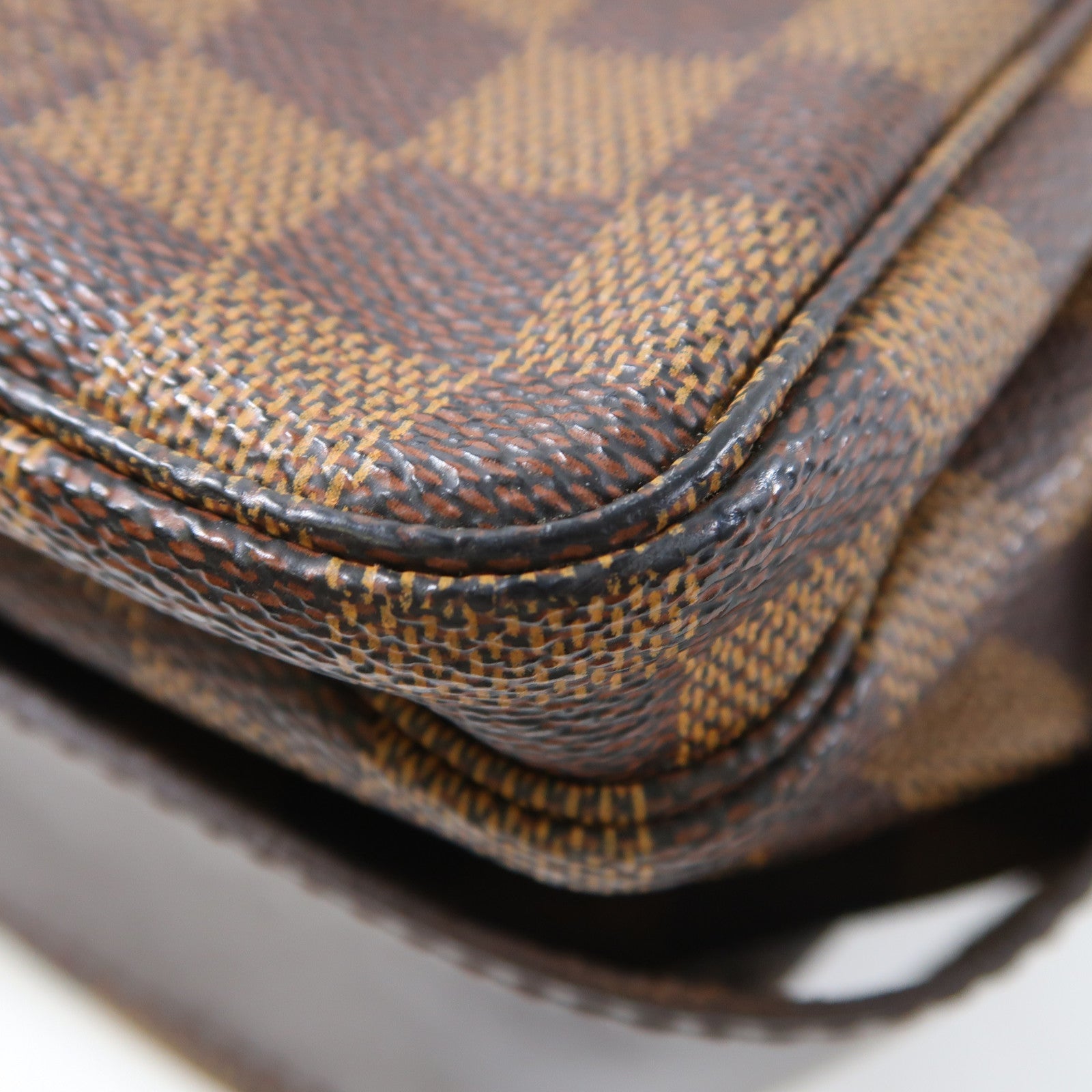 LOUIS VUITTON Damier Naviglio金扣肩背袋啡色
