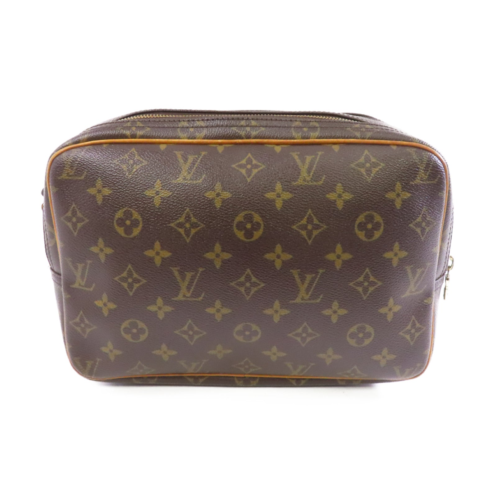 LOUIS VUITTON Monogram Reporter PM金扣肩背袋啡色