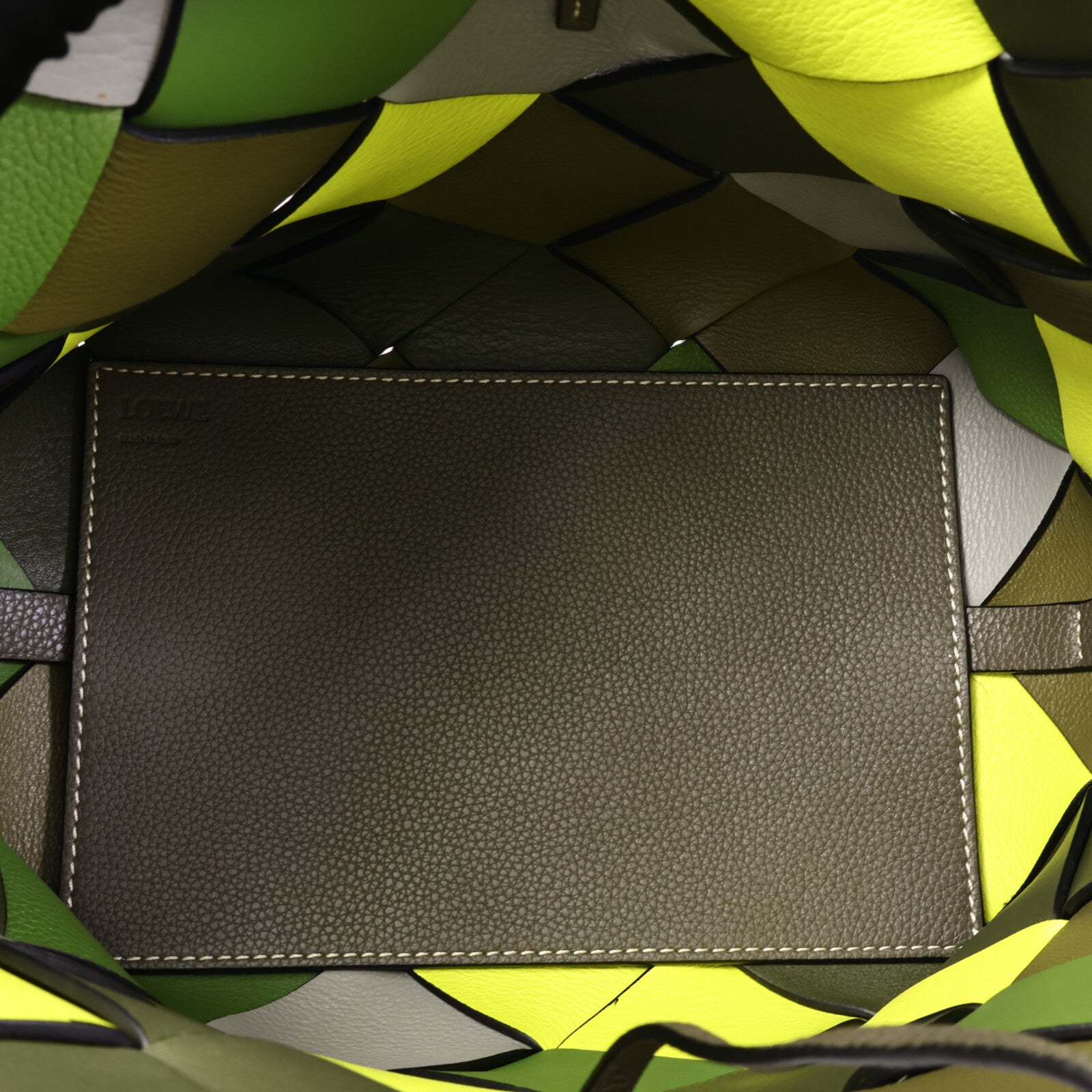LOEWE 牛皮皮革Woven Basket手挽肩背兩用袋