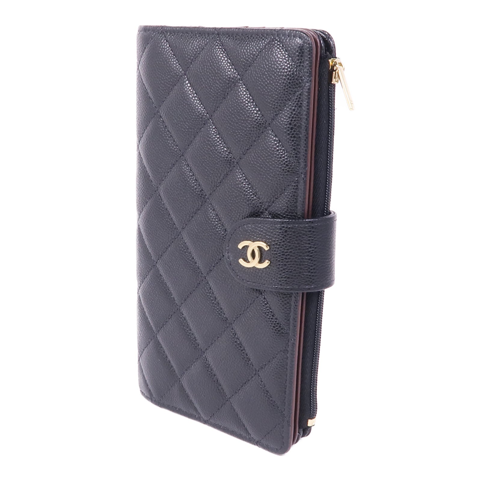 CHANEL 牛皮皮革Long Wallet金扣長錢包