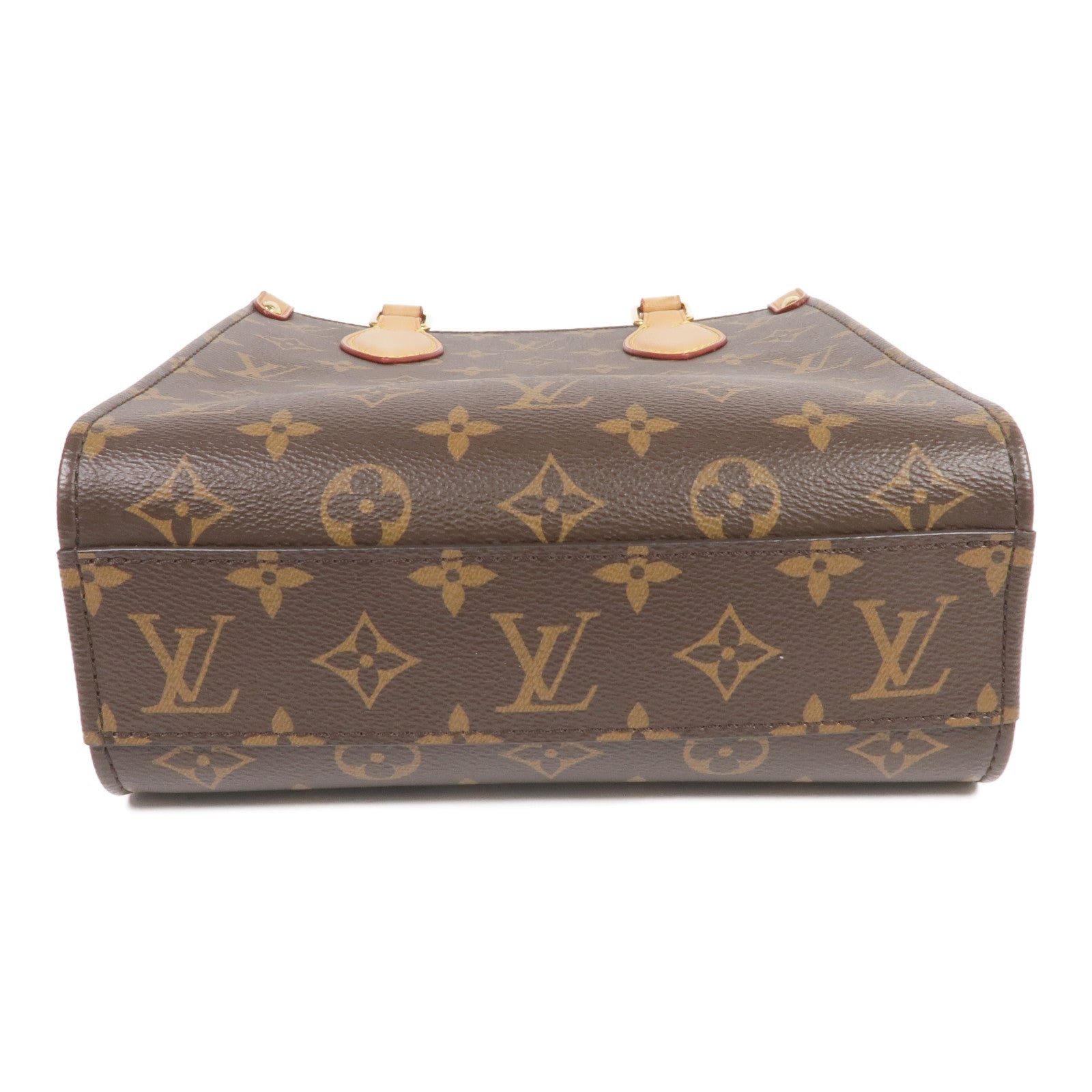 LOUIS VUITTON Monogram Sac Plat BB金扣手挽肩背兩用袋