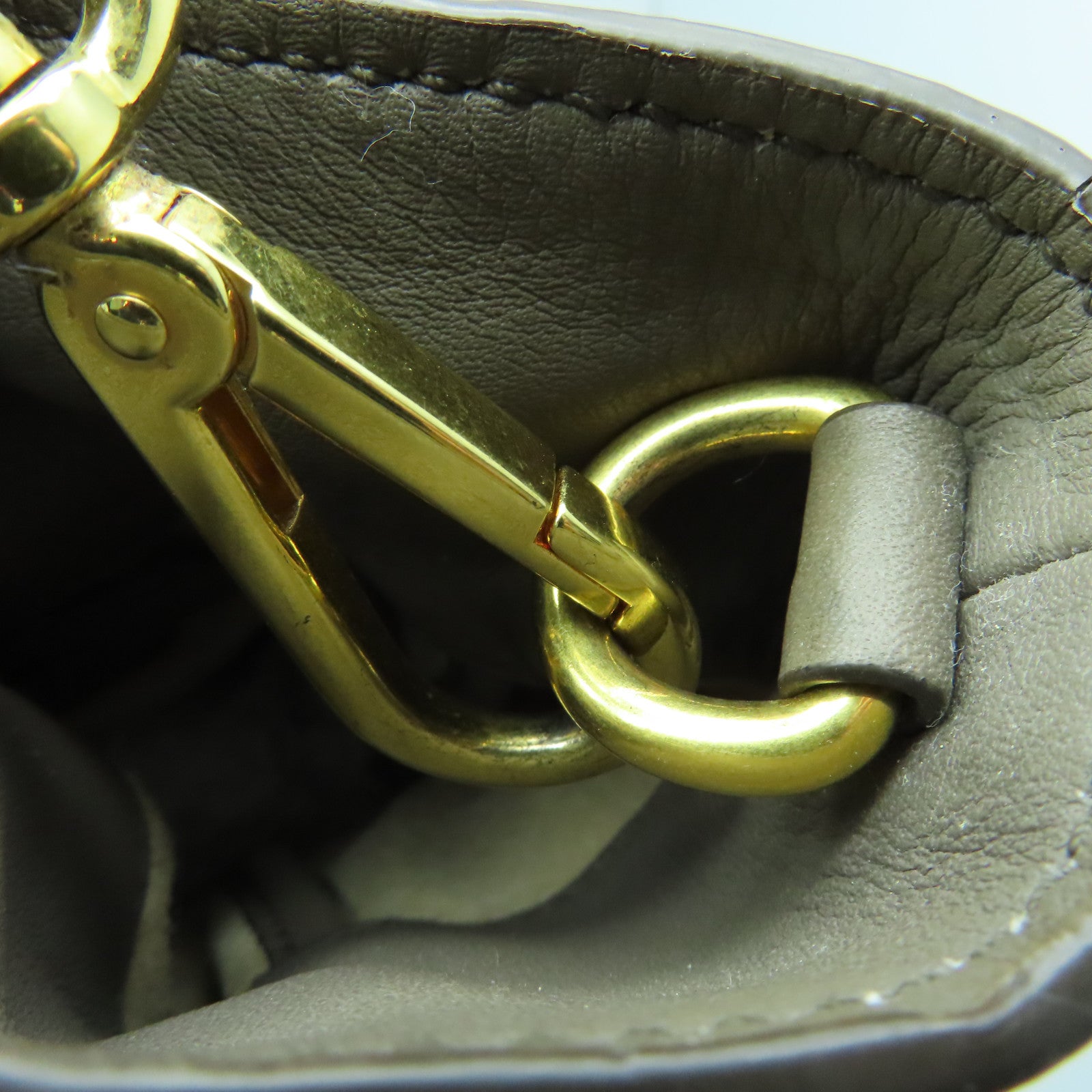 PRADA Cowhide Leather 2way Shoulder Bag Gold Buckle Handle Shoulder Bag Brown
