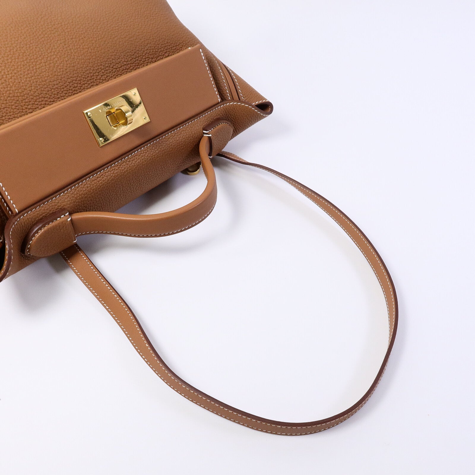 HERMES Clemence皮革24/24 29cm手挽肩背兩用袋Gold