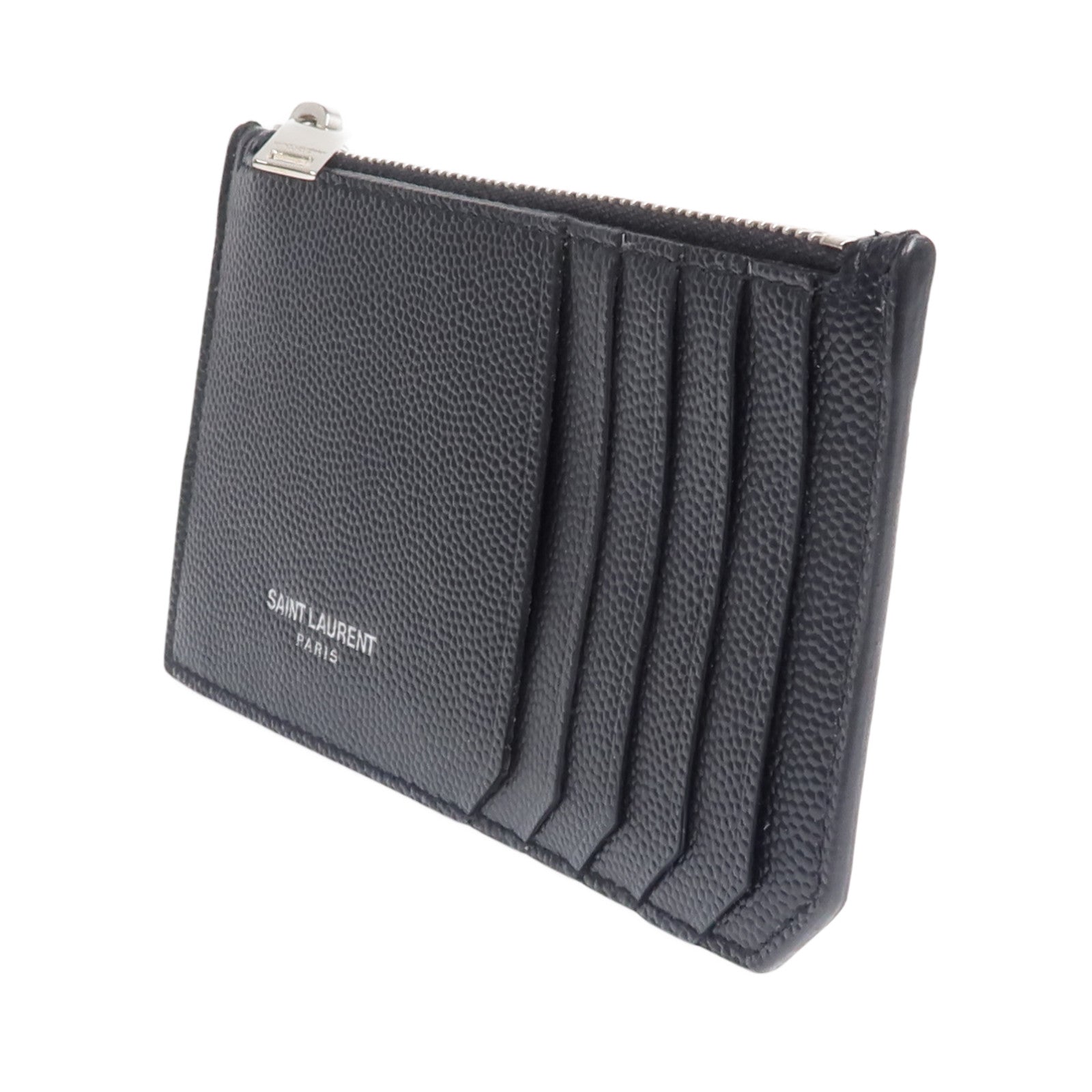 SAINT LAURENT 牛皮皮革Card Case銀扣卡片套