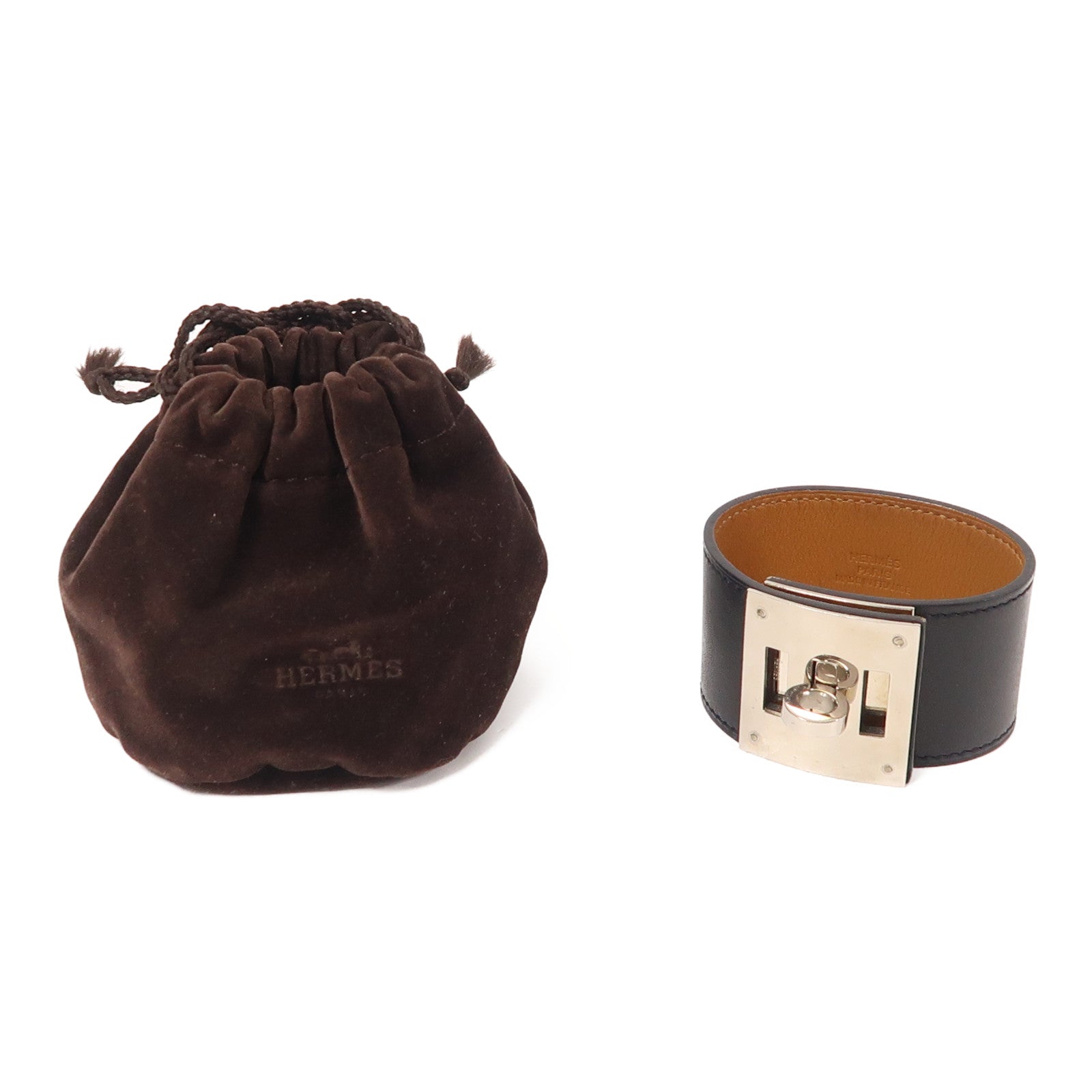 HERMES 金屬/Swift皮革Kelly Dog手鐲