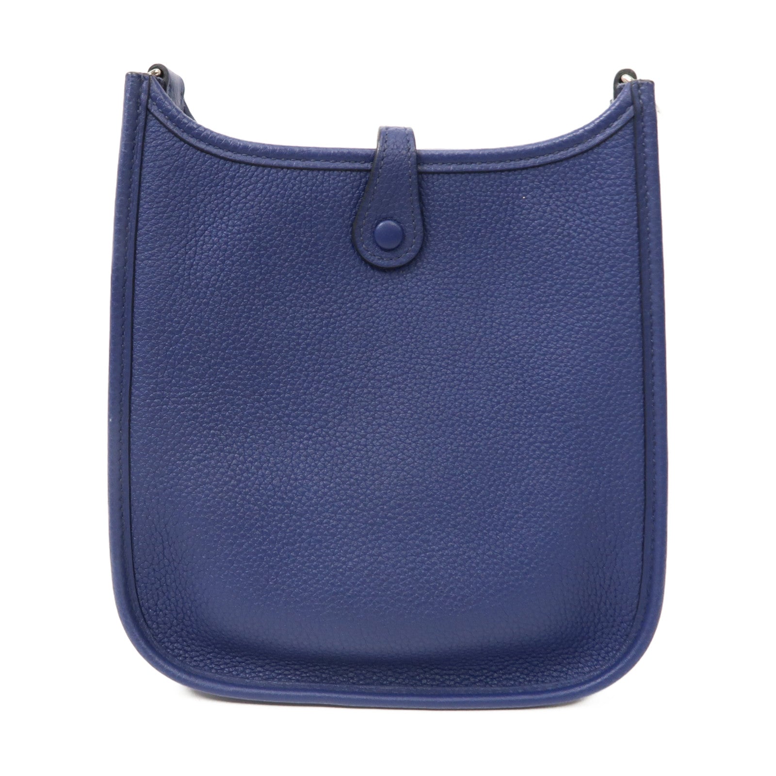 HERMES Clemence皮革Evelyne II TPM銀扣肩背袋藍寶石色