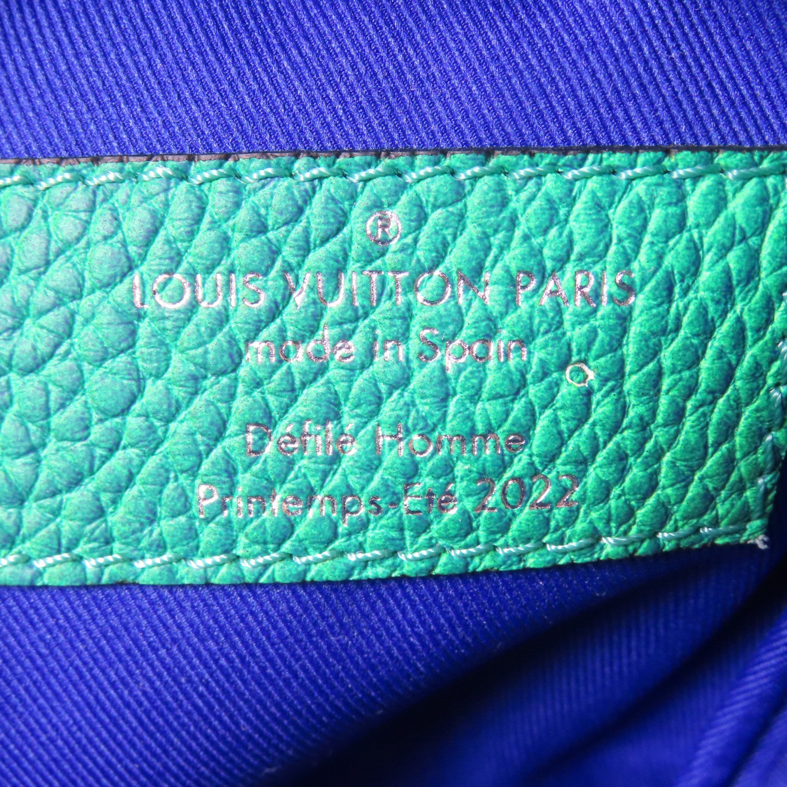 LOUIS VUITTON Taurillon Illusion Double Phone Pouch銀扣手拿包綠色/藍色