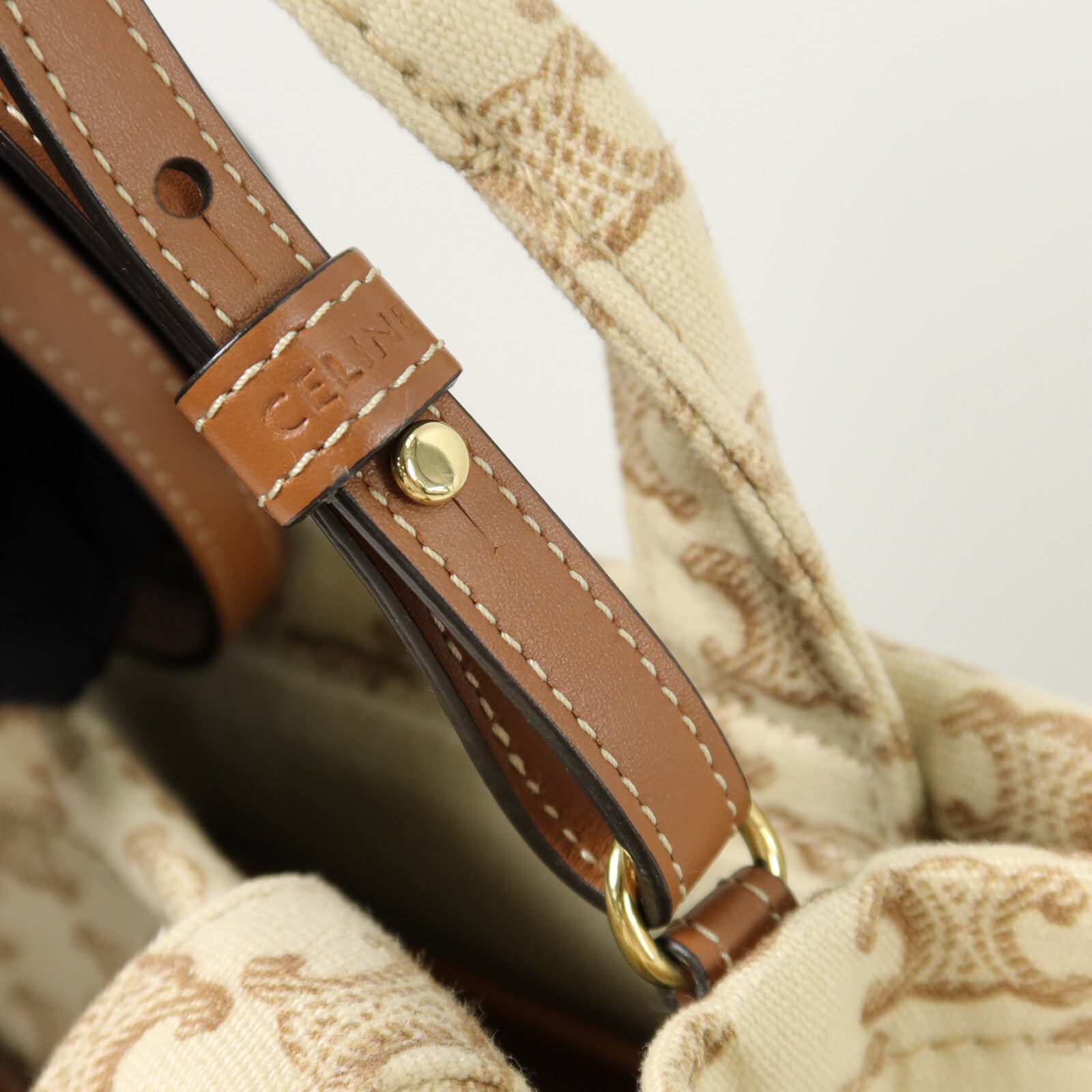CELINE 帆布Small Cabas Thais手挽肩背兩用袋