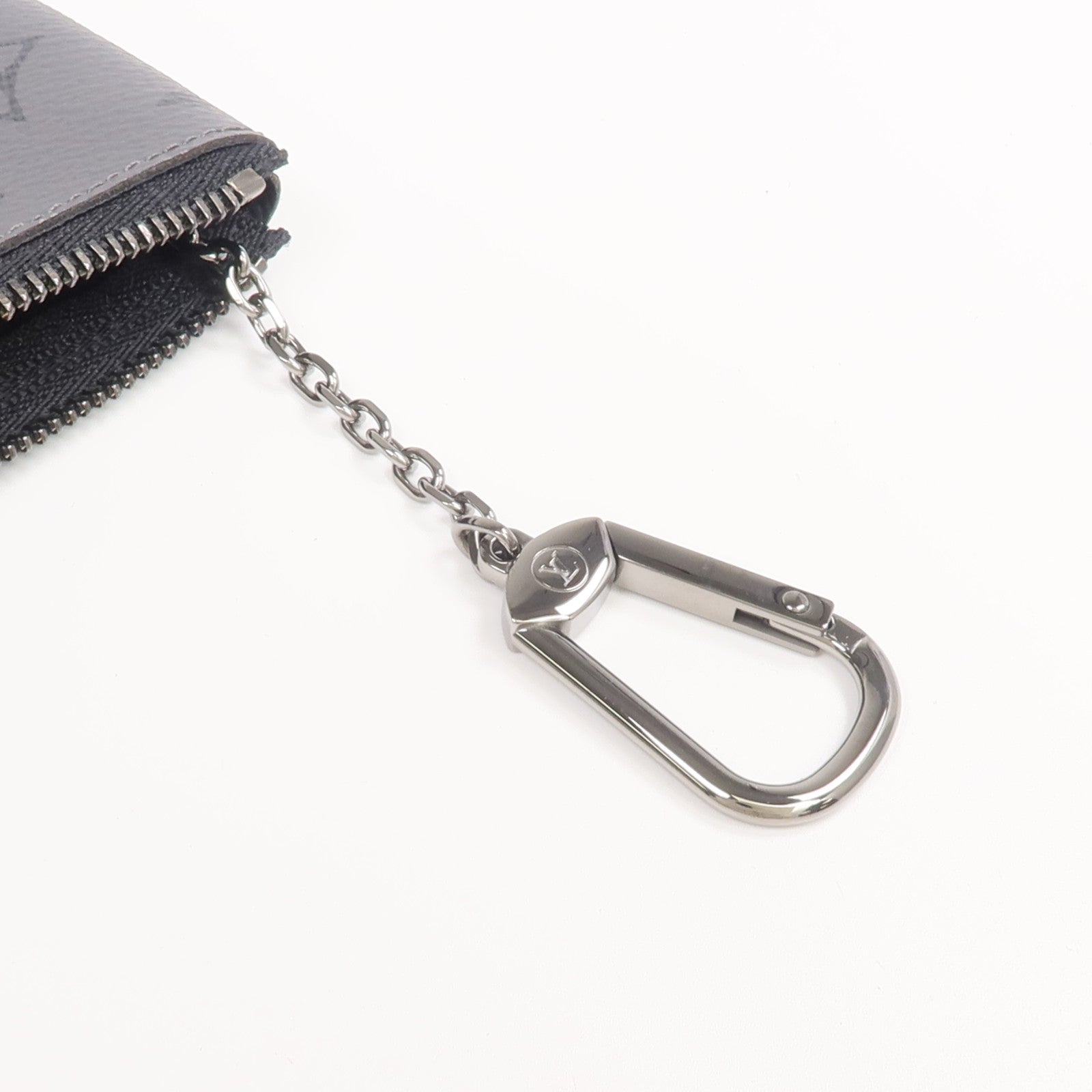 LOUIS VUITTON Monogram Eclipse Reverse Key Pouch銀扣零錢包