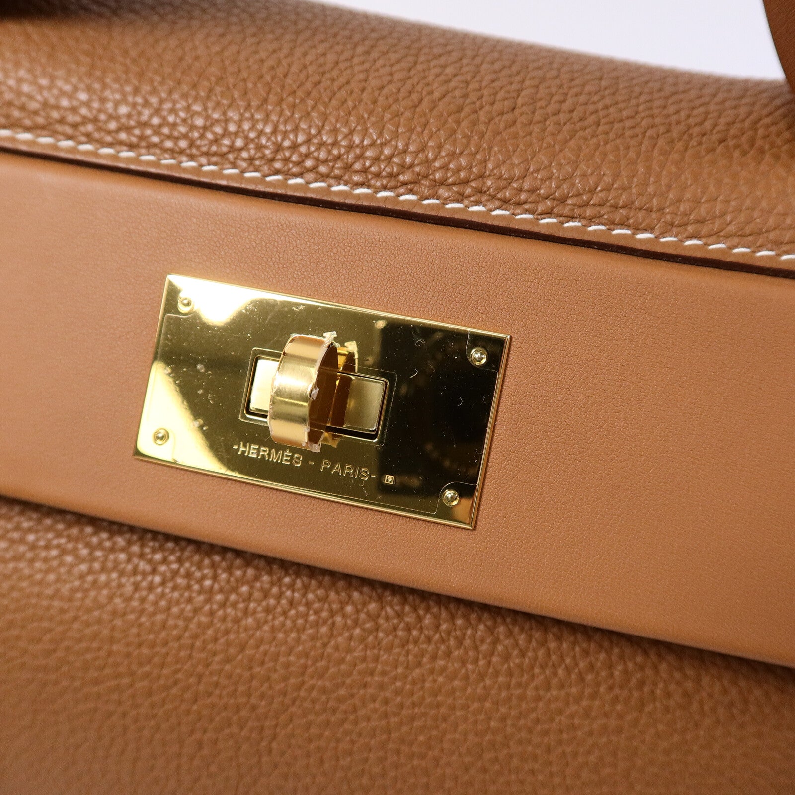 HERMES Clemence皮革24/24 29cm手挽肩背兩用袋Gold