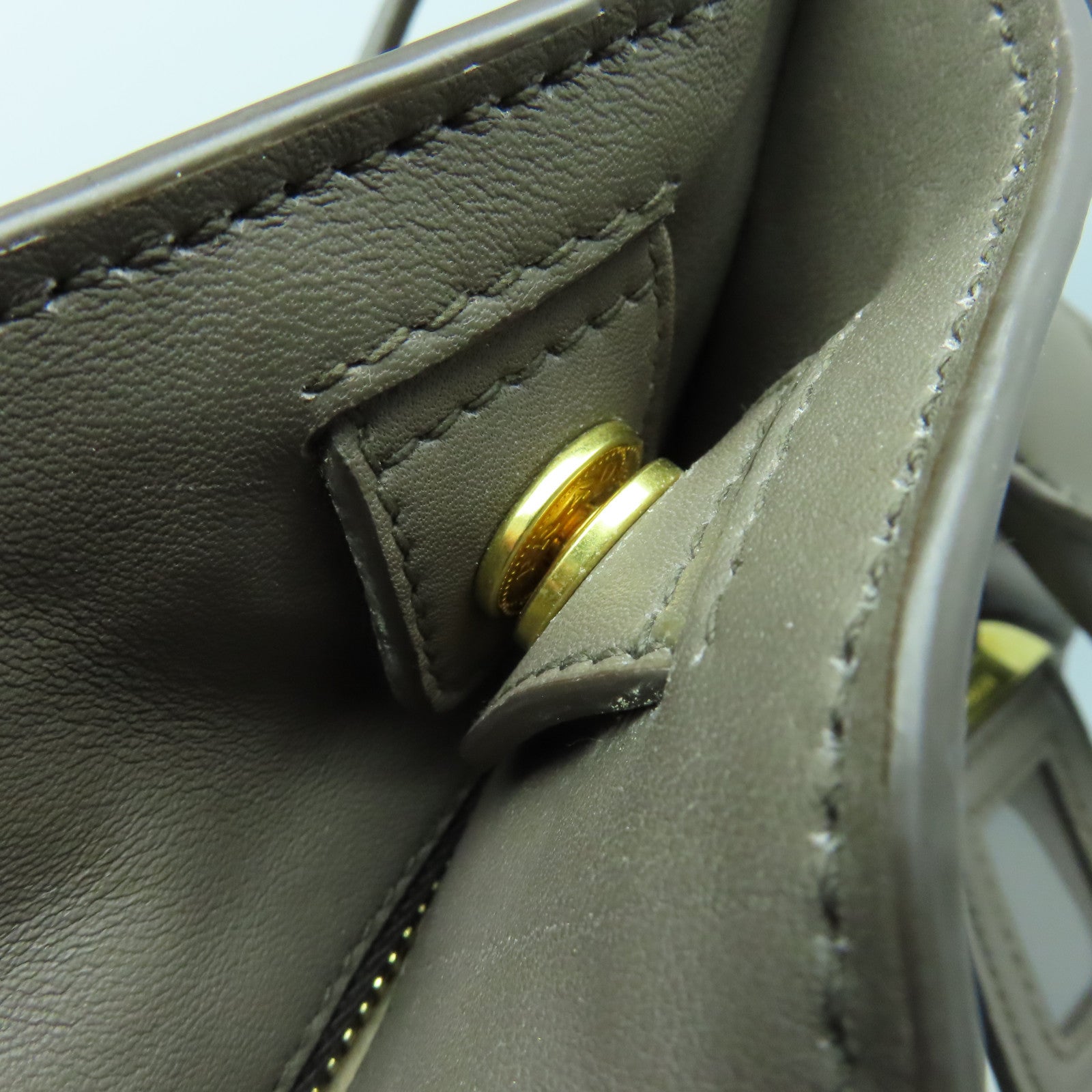 PRADA Cowhide Leather 2way Shoulder Bag Gold Buckle Handle Shoulder Bag Brown